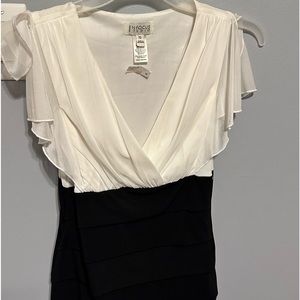 Black and cream party dress